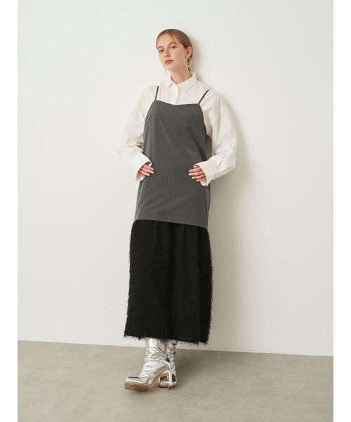 ELENDEEK（エレンディーク）の「マテリアルドッキングキャミワンピース（ワンピース・レディース・グレー/ブラック/ライトグレー・01/02）」の19枚目の写真