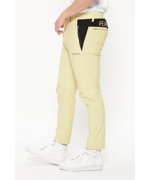 PEARLY GATES ブロッククロス　ノータックパンツ ホワイト　サイズ4 PEARLY GATES】TEXBRIDブロッククロス パンツ ＜シャンパンゴールド＞