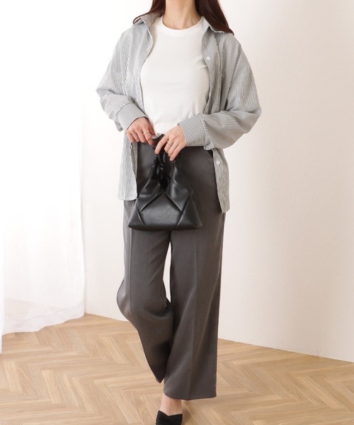 Lace Ladies（レースレディース）の「ドロップショルダー ベーシック ストライプ柄 長袖 ブラウス（シャツ/ブラウス・レディース・ブラック/ネイビー・FREE）」の16枚目の写真