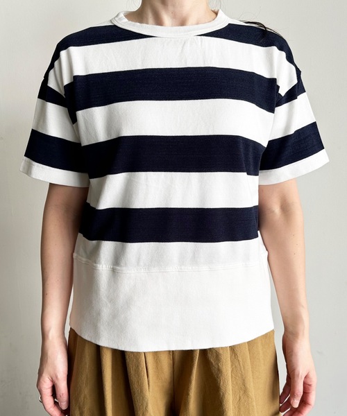 tシャツ ventblanc:ヴァンブラン モックネック ラッセルレース 天竺 プルオーバー レディース vent blanc（ヴァンブラン）の「ventblanc:ヴァンブラン モック