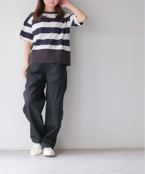 tシャツ vent blanc/ヴァンブランカノコボーダー デザインプルオーバー レディース vent blanc tシャツ blanc/ヴァンブランカノコボーダー デザイン