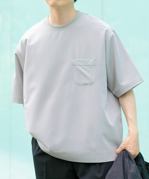 ITEMS URBANRESEARCH(アイテムズ アーバンリサーチ)の「接触冷感 TRストレッチ 半袖ポケTシャツ(Tシャツ/カットソー・メンズ・ライトグレー/グリーン/ライトベージュ/ブラック・MEDIUM/LARGE)」の5枚目の写真