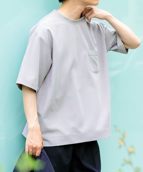 ITEMS URBANRESEARCH(アイテムズ アーバンリサーチ)の「接触冷感 TRストレッチ 半袖ポケTシャツ(Tシャツ/カットソー・メンズ・ライトグレー/グリーン/ライトベージュ/ブラック・MEDIUM/LARGE)」の6枚目の写真
