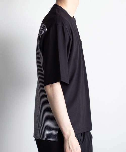 COMMON WARE(コモンウェアー)の「COMMONWARE:天竺xブロード ドッキングTEE(Tシャツ/カットソー・メンズ・ホワイト/ブラック・XL/L/M)」の2枚目の写真
