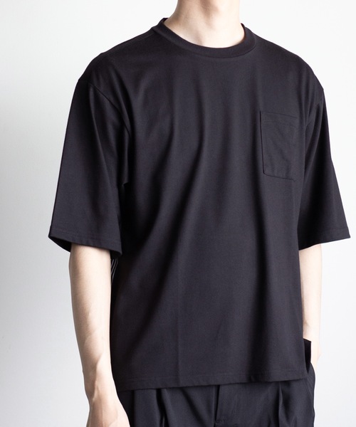 COMMON WARE(コモンウェアー)の「COMMONWARE:天竺xブロード ドッキングTEE(Tシャツ/カットソー・メンズ・ホワイト/ブラック・XL/L/M)」の8枚目の写真
