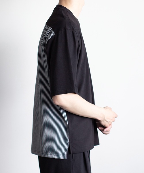 COMMON WARE(コモンウェアー)の「COMMONWARE:天竺xブロード ドッキングTEE(Tシャツ/カットソー・メンズ・ホワイト/ブラック・XL/L/M)」の12枚目の写真