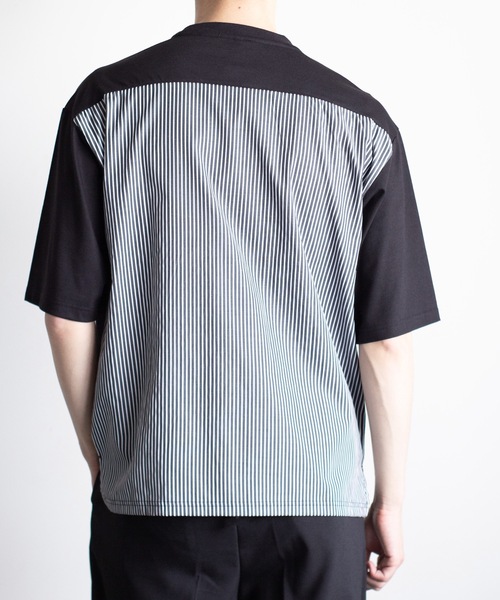 COMMON WARE(コモンウェアー)の「COMMONWARE:天竺xブロード ドッキングTEE(Tシャツ/カットソー・メンズ・ホワイト/ブラック・XL/L/M)」の13枚目の写真