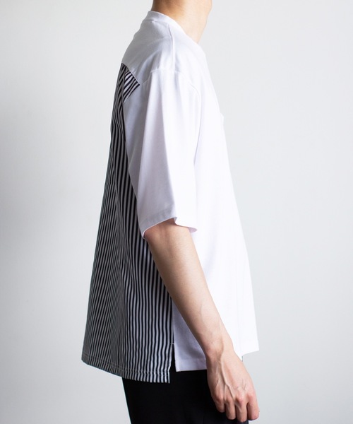 COMMON WARE(コモンウェアー)の「COMMONWARE:天竺xブロード ドッキングTEE(Tシャツ/カットソー・メンズ・ホワイト/ブラック・XL/L/M)」の10枚目の写真