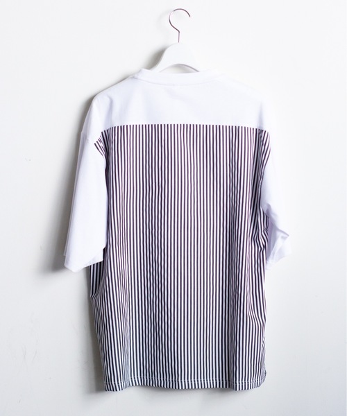 COMMON WARE(コモンウェアー)の「COMMONWARE:天竺xブロード ドッキングTEE(Tシャツ/カットソー・メンズ・ホワイト/ブラック・XL/L/M)」の15枚目の写真