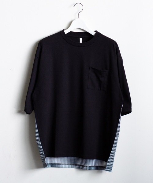 COMMON WARE(コモンウェアー)の「COMMONWARE:天竺xブロード ドッキングTEE(Tシャツ/カットソー・メンズ・ホワイト/ブラック・XL/L/M)」の16枚目の写真