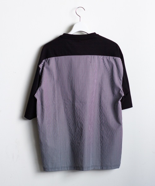 COMMON WARE(コモンウェアー)の「COMMONWARE:天竺xブロード ドッキングTEE(Tシャツ/カットソー・メンズ・ホワイト/ブラック・XL/L/M)」の17枚目の写真