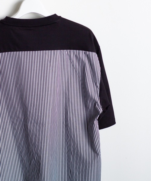 COMMON WARE(コモンウェアー)の「COMMONWARE:天竺xブロード ドッキングTEE(Tシャツ/カットソー・メンズ・ホワイト/ブラック・XL/L/M)」の20枚目の写真