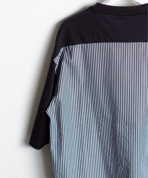 COMMON WARE(コモンウェアー)の「COMMONWARE:天竺xブロード ドッキングTEE(Tシャツ/カットソー・メンズ・ホワイト/ブラック・XL/L/M)」の21枚目の写真