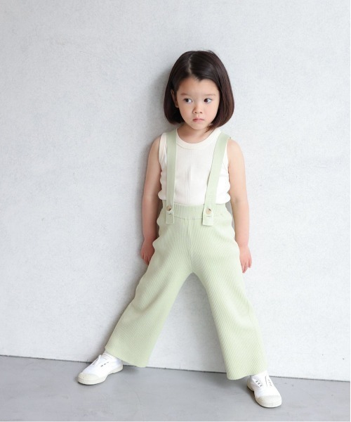 ooju(オージュ)の「【洗濯可能/洗えるニット】【ooju】2way ニットパンツ(その他パンツ・キッズ・ライム/チャコールグレー・1/2/3/4)」の1枚目の写真
