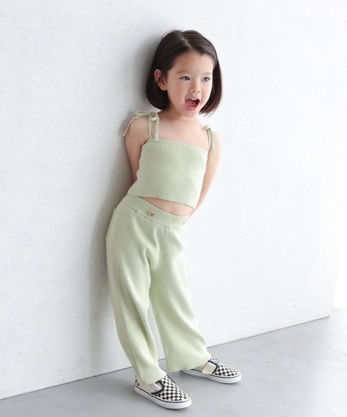 ooju(オージュ)の「【洗濯可能/洗えるニット】【ooju】2way ニットパンツ(その他パンツ・キッズ・ライム/チャコールグレー・1/2/3/4)」の4枚目の写真