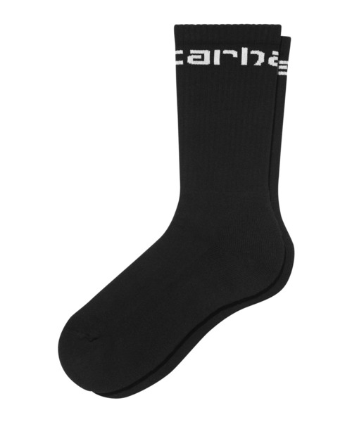Carhartt WIP(カーハートダブリューアイピー)の「Carhartt WIP/カーハート ダブリューアイピー ソックス スクリプトロゴ I029422(ソックス/靴下・メンズ・ブラック/ホワイト・FREE)」の2枚目の写真