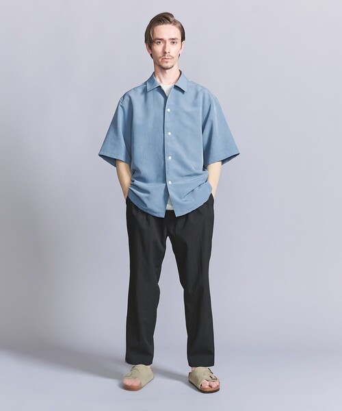 BEAUTY&YOUTH シルキータッチ 半袖シャツ グレー　Sサイズ BEAUTY＆YOUTH UNITED ARROWS シャツ シルキータッチ キャンプ