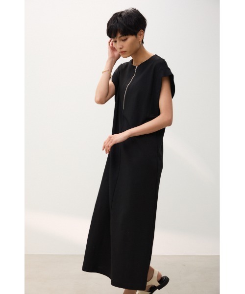 crie conforto(クリーコンフォルト)の「リブスリーブフロントジップワンピース(ワンピース・レディース・ミント/ライトベージュ/ブラック・FREE)」の5枚目の写真