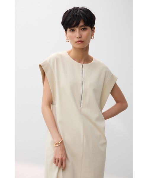 crie conforto(クリーコンフォルト)の「リブスリーブフロントジップワンピース(ワンピース・レディース・ミント/ライトベージュ/ブラック・FREE)」の13枚目の写真