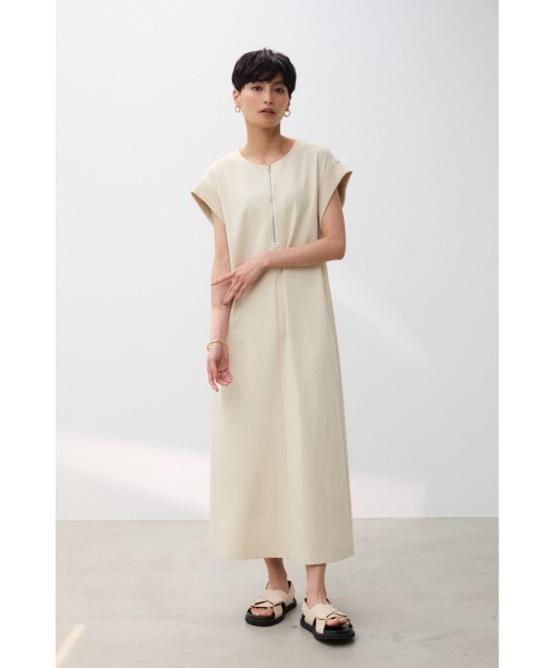 crie conforto(クリーコンフォルト)の「リブスリーブフロントジップワンピース(ワンピース・レディース・ミント/ライトベージュ/ブラック・FREE)」の15枚目の写真