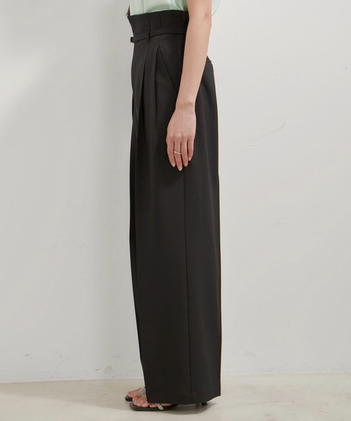 VIS（ビス）の「【洗える】アシンメトリーハイウエストツイルワイド/スラックスパンツ（スラックス・レディース・チャコールグレー/ブラック/サックスブルー・S/M）」の21枚目の写真