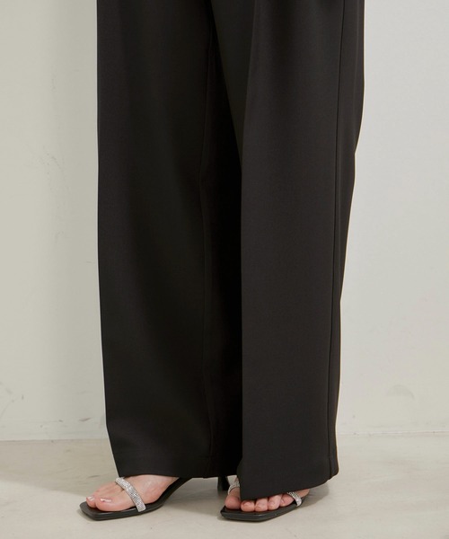VIS（ビス）の「【洗える】アシンメトリーハイウエストツイルワイド/スラックスパンツ（スラックス・レディース・チャコールグレー/ブラック/サックスブルー・S/M）」の17枚目の写真