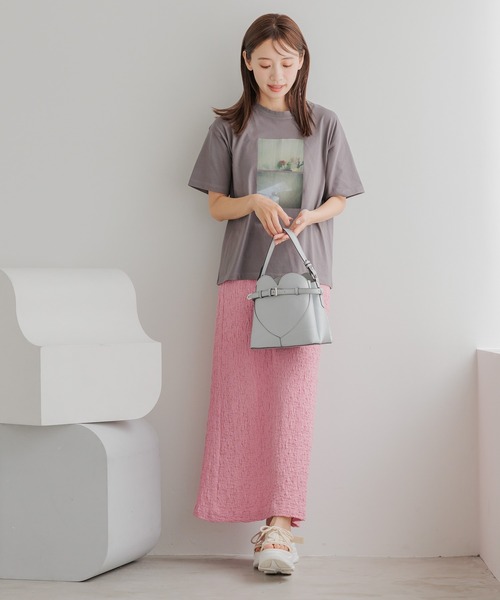 mysty woman(ミスティウーマン)の「テクスチャーカットナロースカート 128881(スカート・レディース・ブラック/パープル/オフホワイト/ピンク/ブルー系その他/イエロー系その他/ライトベージュ・FREE)」の10枚目の写真