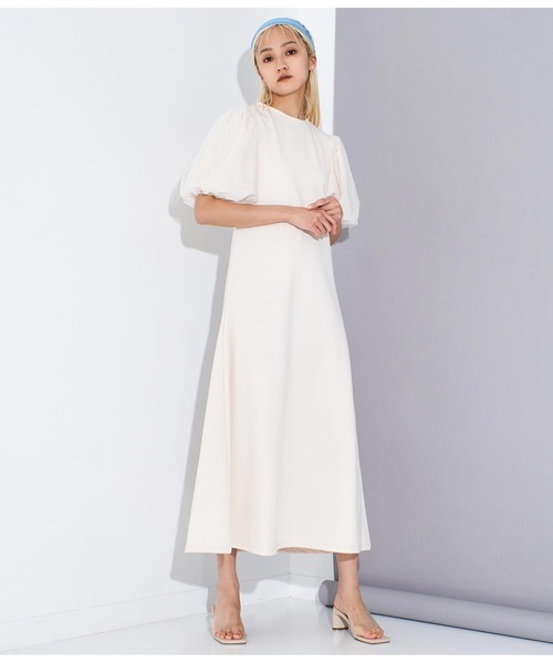 Settimissimo(セッティミッシモ)の「ポンチ チュールボリュームスリーブ ロングワンピース(ワンピース・レディース・ブラック/オフホワイト・FREE)」の21枚目の写真