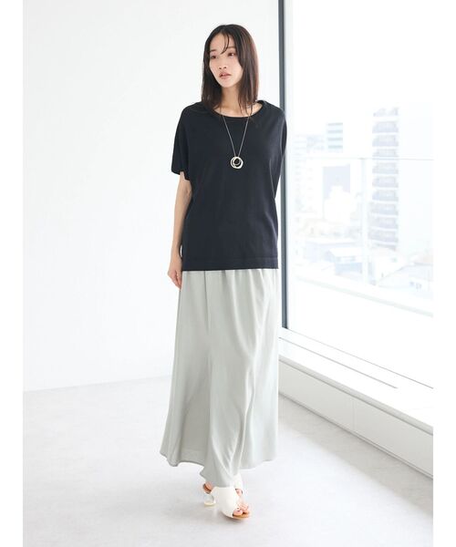 CRAFT STANDARD BOUTIQUE（クラフトスタンダードブティック）の「UVカット/接触冷感/洗える/　半袖ニットプルオーバー（ニット/セーター・レディース・アイボリー/ブラック/グリーン/サックスブルー・FREE）」の22枚目の写真