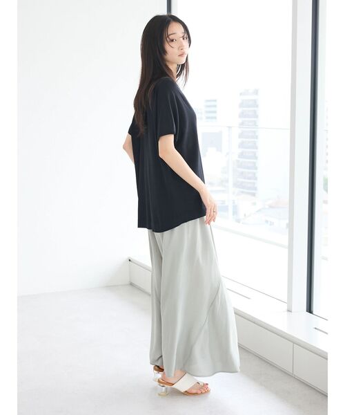 CRAFT STANDARD BOUTIQUE（クラフトスタンダードブティック）の「UVカット/接触冷感/洗える/　半袖ニットプルオーバー（ニット/セーター・レディース・アイボリー/ブラック/グリーン/サックスブルー・FREE）」の20枚目の写真