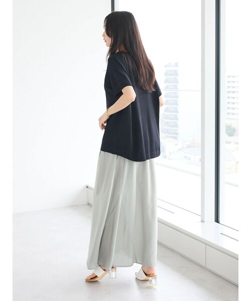 CRAFT STANDARD BOUTIQUE（クラフトスタンダードブティック）の「UVカット/接触冷感/洗える/　半袖ニットプルオーバー（ニット/セーター・レディース・アイボリー/ブラック/グリーン/サックスブルー・FREE）」の19枚目の写真