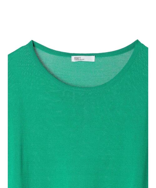 CRAFT STANDARD BOUTIQUE（クラフトスタンダードブティック）の「UVカット/接触冷感/洗える/　半袖ニットプルオーバー（ニット/セーター・レディース・アイボリー/ブラック/グリーン/サックスブルー・FREE）」の15枚目の写真