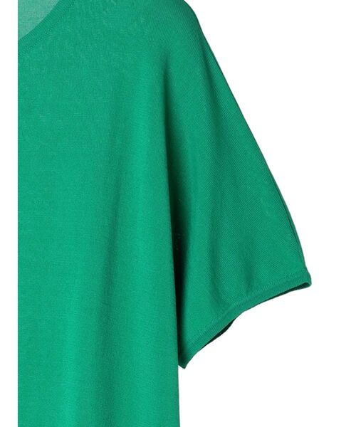 CRAFT STANDARD BOUTIQUE（クラフトスタンダードブティック）の「UVカット/接触冷感/洗える/　半袖ニットプルオーバー（ニット/セーター・レディース・アイボリー/ブラック/グリーン/サックスブルー・FREE）」の14枚目の写真