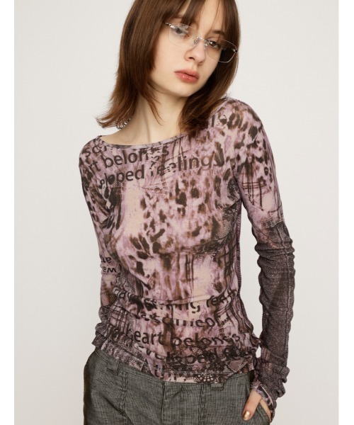 BLURRING LEOPARD CUT TOPS ブラーリング レオパード カット トップス