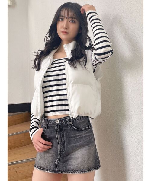 GYDA(ジェイダ)の「クルーネックリブニットトップス(ニット/セーター・レディース・ブラック/その他1/オフホワイト・FREE)」の16枚目の写真