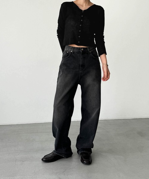 CANAL JEAN(キャナルジーン)の「El mar テンセルクロップドカーディガン(カーディガン/ボレロ・レディース・グレー/ブラック・ONE SIZE)」の5枚目の写真