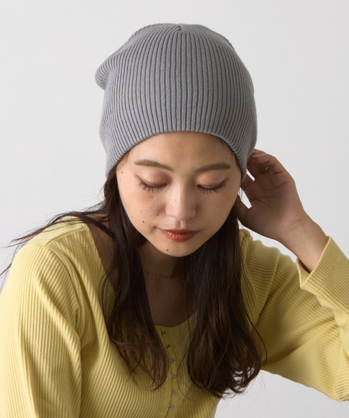 CIAOPANIC TYPY(チャオパニックティピー)の「【プチプラ】リブニットビーニー(ニットキャップ/ビーニー・レディース・ミント/ブラウン/アイボリー/ブラック/グレー/ブルー・ONE SIZE)」の4枚目の写真