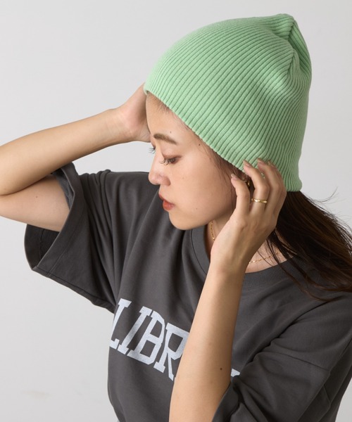 CIAOPANIC TYPY(チャオパニックティピー)の「【プチプラ】リブニットビーニー(ニットキャップ/ビーニー・レディース・ミント/ブラウン/アイボリー/ブラック/グレー/ブルー・ONE SIZE)」の6枚目の写真