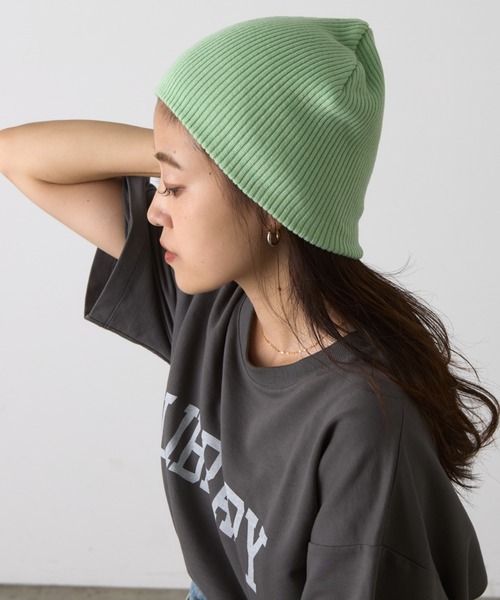 CIAOPANIC TYPY(チャオパニックティピー)の「【プチプラ】リブニットビーニー(ニットキャップ/ビーニー・レディース・ミント/ブラウン/アイボリー/ブラック/グレー/ブルー・ONE SIZE)」の8枚目の写真