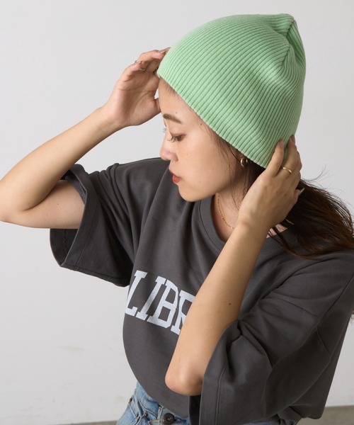CIAOPANIC TYPY(チャオパニックティピー)の「【プチプラ】リブニットビーニー(ニットキャップ/ビーニー・レディース・ミント/ブラウン/アイボリー/ブラック/グレー/ブルー・ONE SIZE)」の7枚目の写真