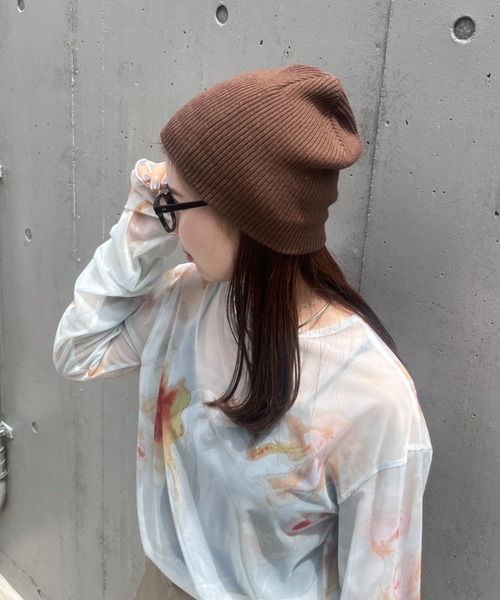 CIAOPANIC TYPY(チャオパニックティピー)の「【プチプラ】リブニットビーニー(ニットキャップ/ビーニー・レディース・ミント/ブラウン/アイボリー/ブラック/グレー/ブルー・ONE SIZE)」の9枚目の写真