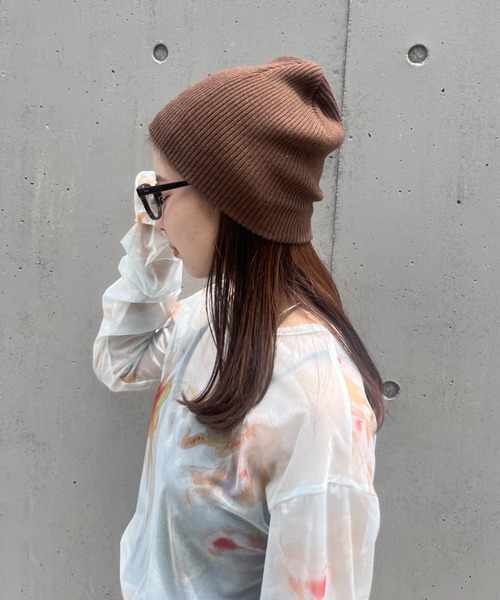 CIAOPANIC TYPY(チャオパニックティピー)の「【プチプラ】リブニットビーニー(ニットキャップ/ビーニー・レディース・ミント/ブラウン/アイボリー/ブラック/グレー/ブルー・ONE SIZE)」の10枚目の写真