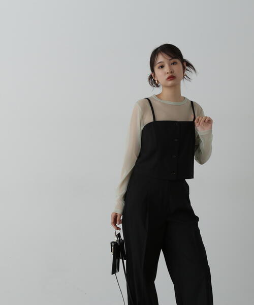 N.（N. Natural Beauty Basic）（エヌエヌナチュラルビューティーベーシック）の「◆ビスチェパンツセットアップ（セットアップ・レディース・モカ/ブラック・SMALL/MEDIUM）」の7枚目の写真