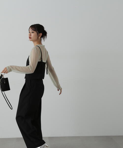 N.（N. Natural Beauty Basic）（エヌエヌナチュラルビューティーベーシック）の「◆ビスチェパンツセットアップ（セットアップ・レディース・モカ/ブラック・SMALL/MEDIUM）」の8枚目の写真