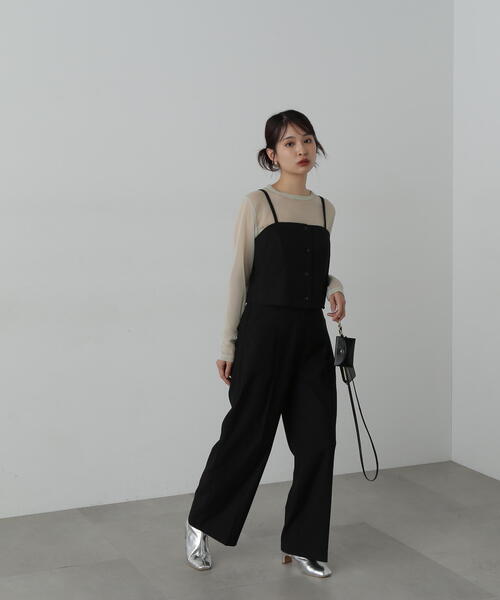 美品✨ナチュラルビューティーベーシック パンツ セットアップ ブラック ビスチェパンツセットアップ《S Size Line》 | エヌ ナチュラル