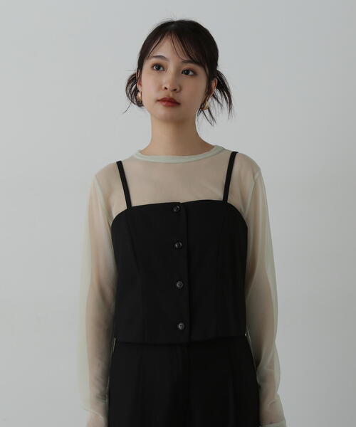 N.（N. Natural Beauty Basic）（エヌエヌナチュラルビューティーベーシック）の「◆ビスチェパンツセットアップ（セットアップ・レディース・モカ/ブラック・SMALL/MEDIUM）」の16枚目の写真