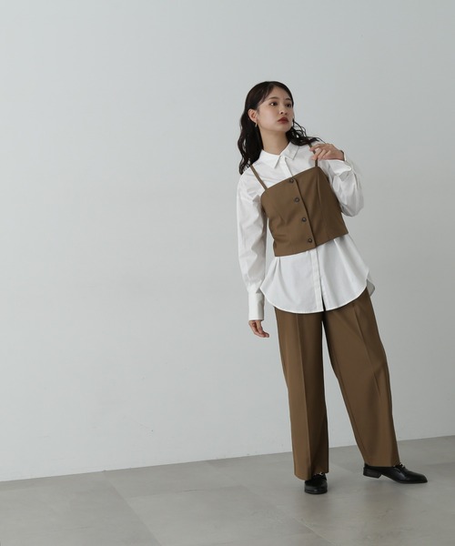 N.（N. Natural Beauty Basic）（エヌエヌナチュラルビューティーベーシック）の「◆ビスチェパンツセットアップ（セットアップ・レディース・モカ/ブラック・SMALL/MEDIUM）」の3枚目の写真