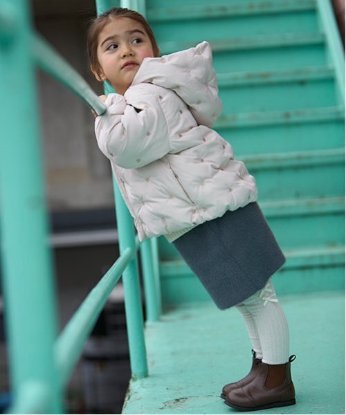 petit main（プティマイン）の「リボンオーバーニーソックス（ソックス/靴下・キッズ・ブラック/オフホワイト/グレー・S/M/L）」の15枚目の写真