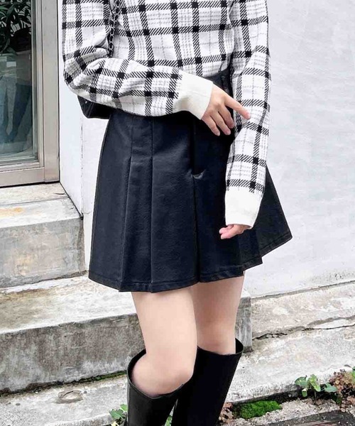 INGNI(イング)の「フェイクレザープリーツスカパン(スカート・レディース・ブラウン/グレー/ブラック・FREE)」の13枚目の写真