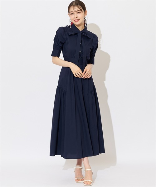 SCAPA＊スカートセットアップ＊総裏地＊くるみボタン＊フレアスカート STRASBURGO｜くるみボタンサテンフレアスカート